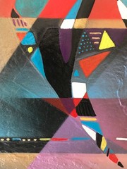 NEAL DOTY – ACRYLIC PAINTING ART DECO WOMAN CUBISM MODERNISM ABSTRACT