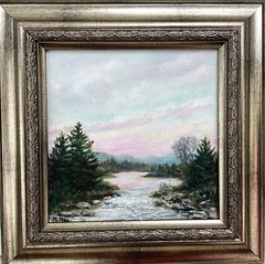 PEACE LIKE A RIVER # 1 – original framed 8X8 inch oil painting by K. McDermott