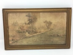 L.B.C.Josephs c.1889 Watercolor on Paper Painting Landscape Hudson River School