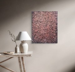 Original Terracotta Textured Abstract Painting, Earth Tone, Wabi Sabi Inspired