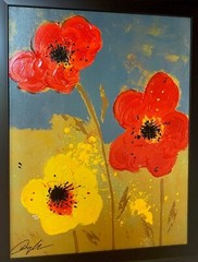 Large Framed Hand Embellished Giclee – Flowers by Dominic Pangborn
