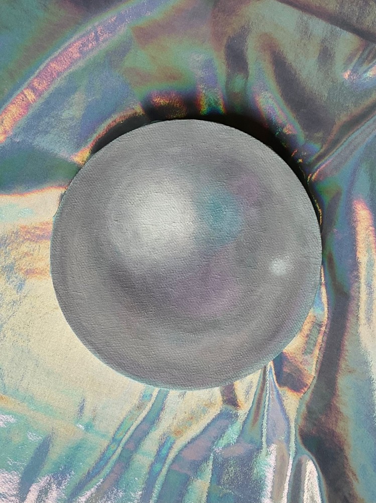 „Pērle“ (Pearl) Painting Acrylic on canvas 15cm diameter | 6in