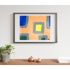 Geometric Abstraction 11×14 Multi-Color Original Hand Painted Paper #3
