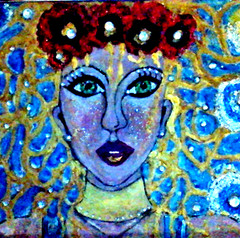 Original painting Golden Woman modern impressionist art 18x24x1 large by pb