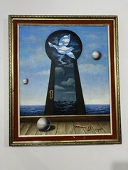 BEAUTIFUL PAINTING RENÉ MAGRITTE PAINTING OIL ON CANVAS BELGIAN PAINTER RARE
