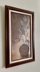 Original Oil Painting On Canvas Milkweed Pods In Basket Vase Louanna Webb Signed