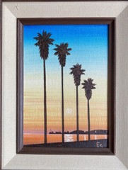 RARE Eugene Schmidt Vintage 60s California Beach Landscape Original Oil Painting