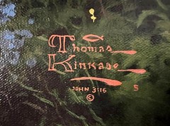 THOMAS KINKADE – THE ROSE GARDEN G/P 24″ X 20″ HE CANVAS w/COA