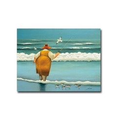 Surfside Fishing by Lowell Herrero Gallery-Wrapped Canvas Giclee (24 in x 32 in)
