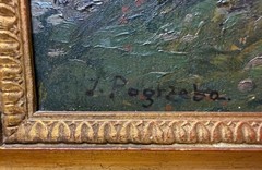 Vintage original Wolfang Pogzeba donkey mountain oil painting on board landscape