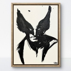 Laeknapes Wolverine Marvel Abstract Art 12X16 Canvas Expressionist Monochromatic