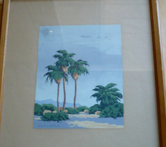 WORDEN BETHELL, LISTED EARLY CALIFORNIA CALIF SILKSCREEN DESERT PLEIN AIR PRINT