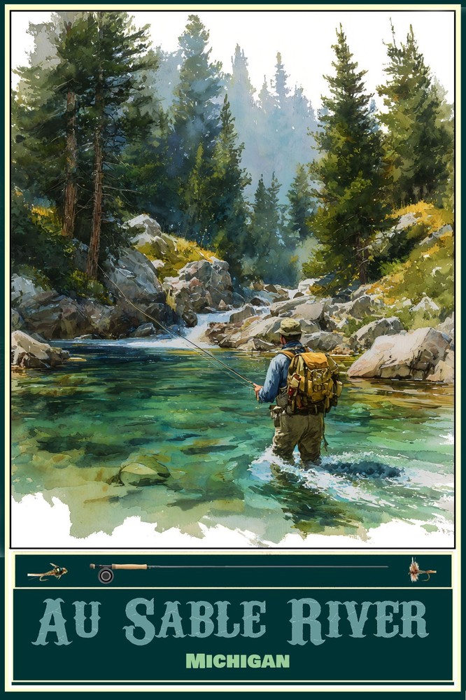 Wholesale Lot Of 10 Fishing Travel Posters All Diffrent Locations Can Resale
