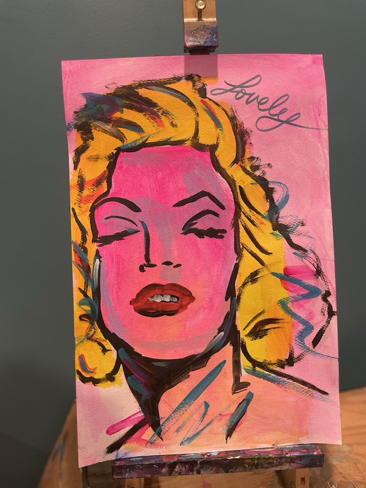 Original Lovely Portrait Acrylic Painting Contemporary Art 11×14 on heavy paper