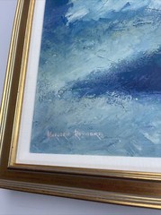 MID CENTURY BALLET PAINTING LARGE BLUE IMPRESSIONISM DANCER PERFORMER WOMAN