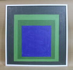 Josef Albers Oil on Masonite – Signed 1971, Good Condition, Framed VERY NICE