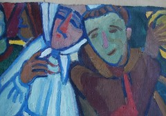 Ukrainian Soviet USSR Oil Painting fauvism Avant-garde portrait figure musician