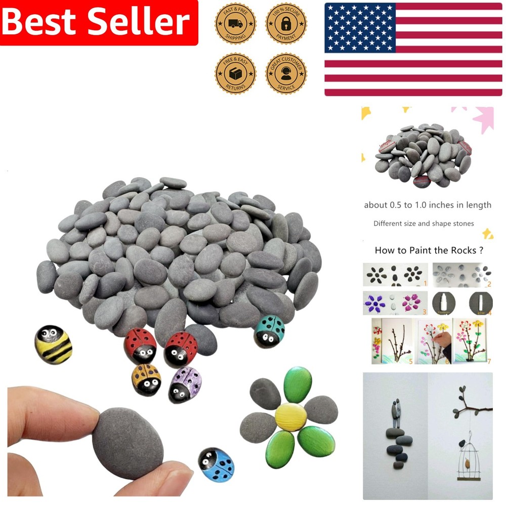 Natural Tiny Rocks 50 PC Smooth Durable Stones for Kindness Art Project Creation