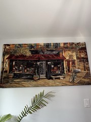 Realism Storefront Street Scene Painting Large Canvas Unframed Urban Life