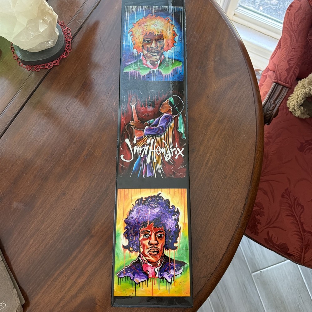 Signed Reggie Ford Painting on Epoxy Board Jimi Hendrix