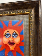 HTF Signed EDMUND FRECHMANN Sun Face Painting CELESTIAL CLEARWATER FLORIDA