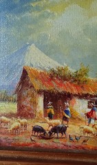 Oswaldo Moncayo Ecuador Miniature Painting Mid-century Art Listed Artist
