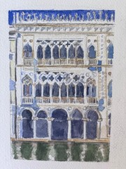 Venice, Italy, Ca D Oro Palace / orig. Watercolor / 7″ x 10″ /Mimii Davis, Artst