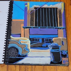 Rollins Original Signed Contemporary City Street Cityscape Painting w/ Car, 2026
