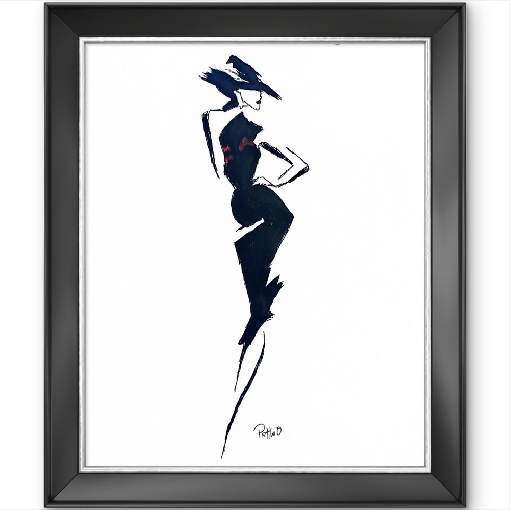 Ink and Attitude Original Ink Acrylic 11×14 Fashion Figure Wall Art Signed Gift