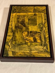 [E650] Original Seymour Sy Grossman b1933 d2015 Painting on board wood frame