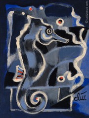 JACQUELINE DITT – Hippocampus Kuda Seepferdchen A4 DRUCK print nach Gemälde