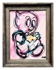 CORBELLIC EXPRESSIONISM 14X11 PORKY PIG CARTOON ABSTRACT ORIGINAL POP ART MODERN