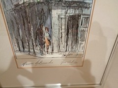 VTG Framed Tom Lane New Orleans Ink & Water Colors Maison La Branch & Rue Royale