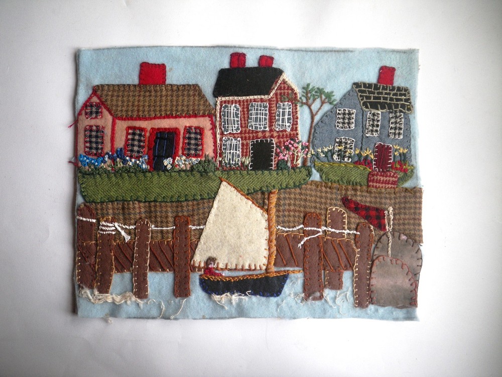 First Solo Sail Americana Folk Primitive Textile Art Cynthia Gallant-Simpson