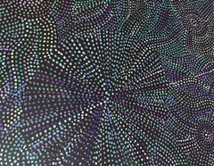 Joy Purvis Petyarre ,Authentic Aboriginal Art, Size; 100 x 50cm Bush Yam Seeds.