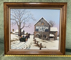 C. Carson Oil Painting, COA, Authenticated Morton Salt, 29 x 25