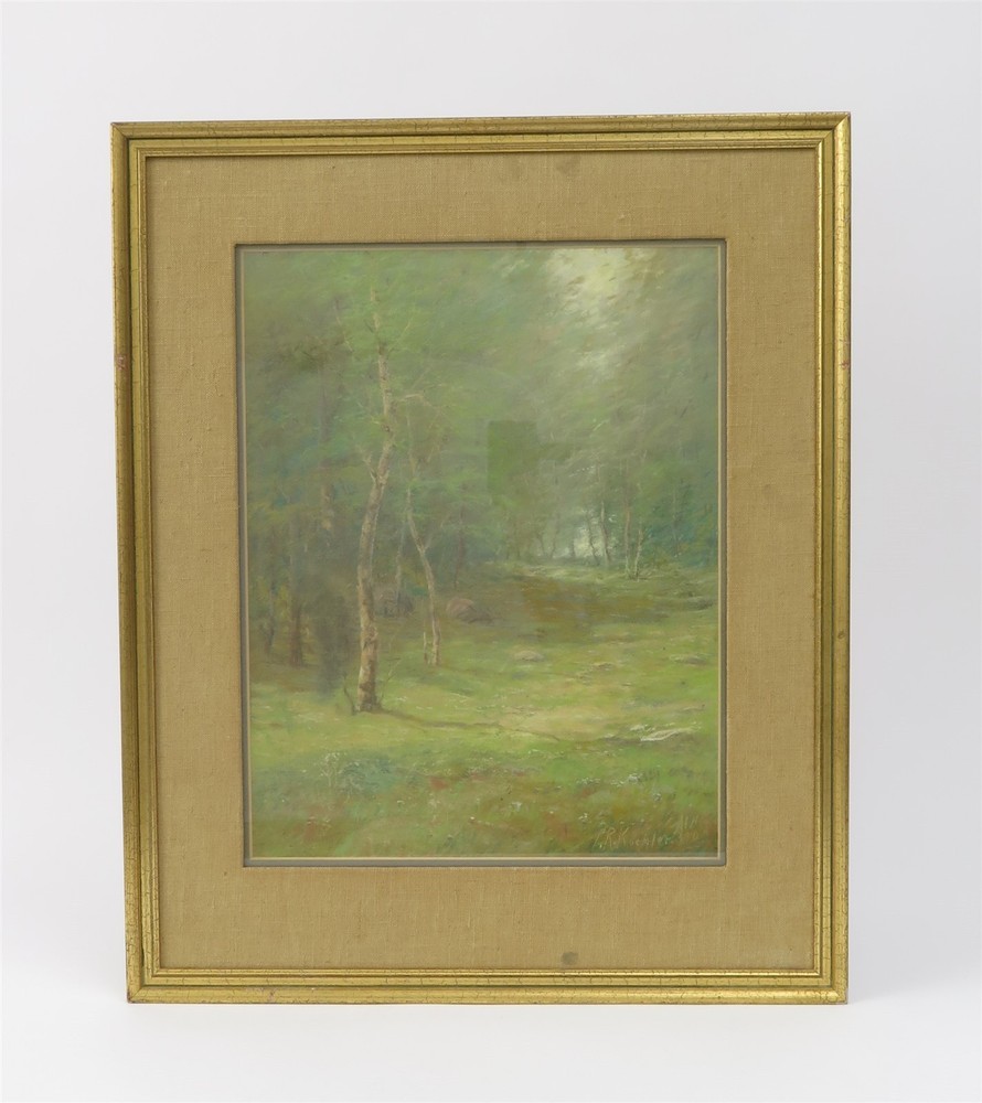 Original Framed Paul R. Koehler Landscape Pastel Forest Meadow 21″ x 25.5″