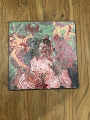 Original Oil on Canvas Morgan West 2022 Abstract Portrait Signed 18×18