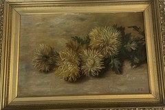Vintage Oil Painting Flowers Dandelions Signed E.P.B.
