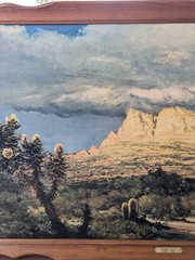 Robert Wood „Desert Vista“ Reprint Wooden Framed 51-1/2″ x 27-1/4″