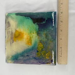 Original Abstract Art Acrylic Glossy Resin Tracy Eau Claire on Wood 6″ x 6″