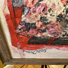 Large 32×32” Colette Deyme Original „Les Mous“ Framed Signed Mixed Media Canvas