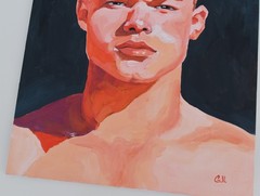 Original Hand painted Artwork Oil Painting on canvas board Man Male Portrait