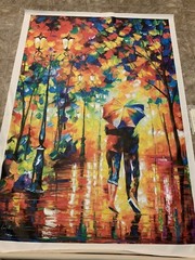 Title: „Leonid Afremov COUPLE UNDER ONE UMBRELLA“ : 72″ x 48 Limited Edition ￼