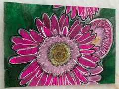 ACEO original abstract painting watercolor /ink on Yupo plastic „paper“ OOAK
