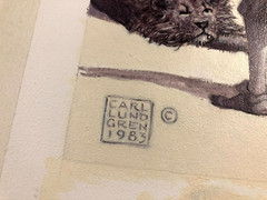 Carl Lundgren Rare Original Published Illustration Art Painting Lion And Man ’83
