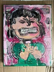 Comic Strip Vintage Mixed Media Pop Art Original Canvas Painting 11×14 Lucy