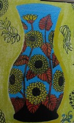 A284 ORIGINAL ACRYLIC ART ACEO PAINTING BY LJH „FLOWER GIRL“