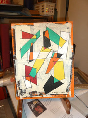 Abstract Acrylic Painting „Planks & Ladders #2“ by Anthony Charles