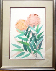1989 MAUI HAWAII artist MARGARET BEDELL WATERCOLOR ARTWORK- FAMILLE VERTE III
